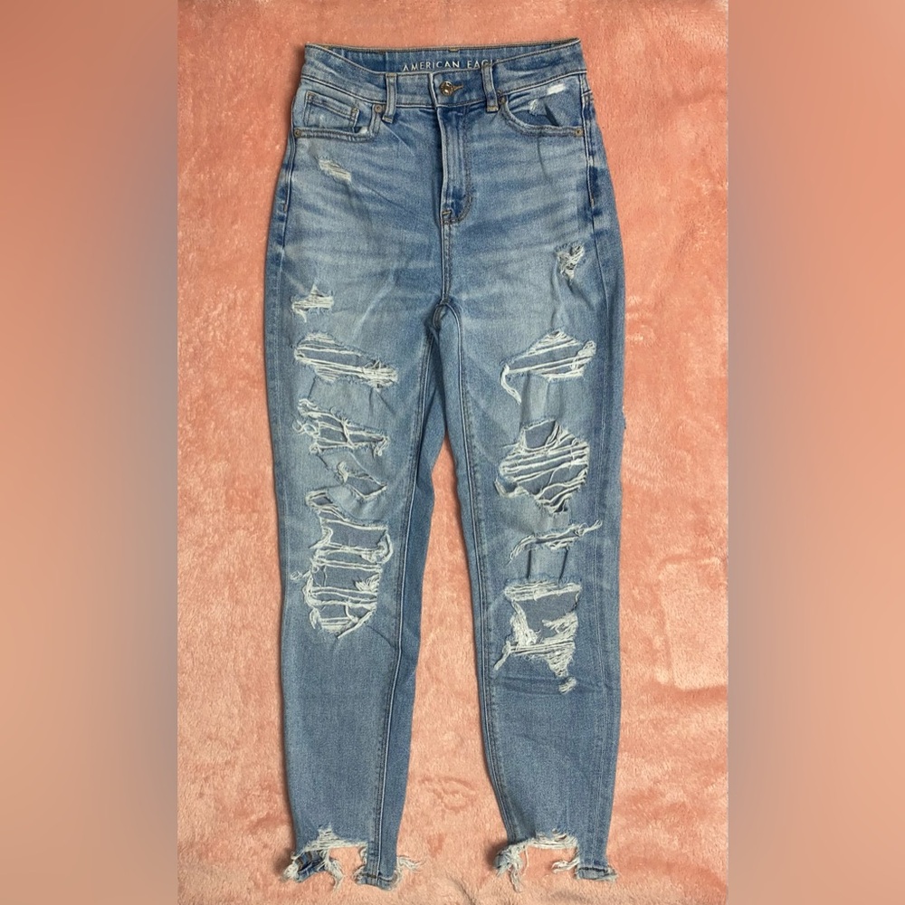 American Eagle Distressed Skinny Jeans, Size 00, Regular Length